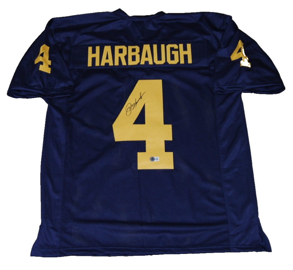 JIM HARBAUGH signed (MICHIGAN WOLVERINES) football jersey BECKETT BAS BW61054