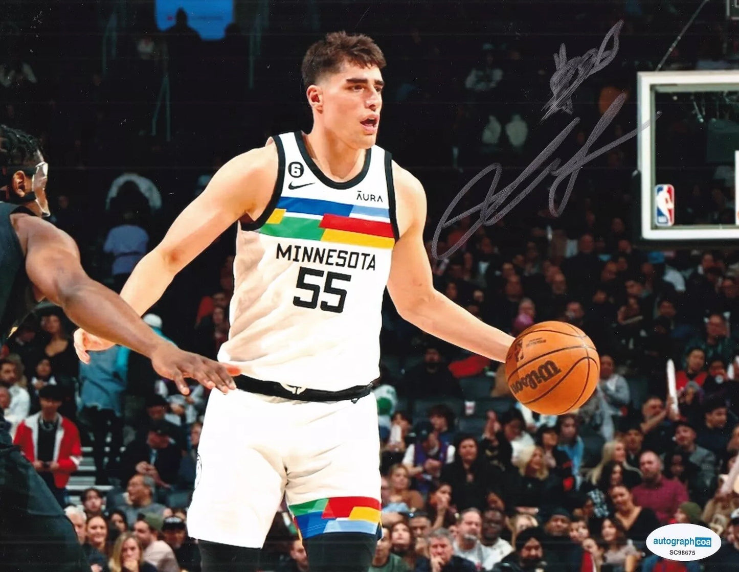 LUKE GARZA signed (MINNESOTA TIMBERWOLVES) basketball 8X10 photo ACOA SC98675