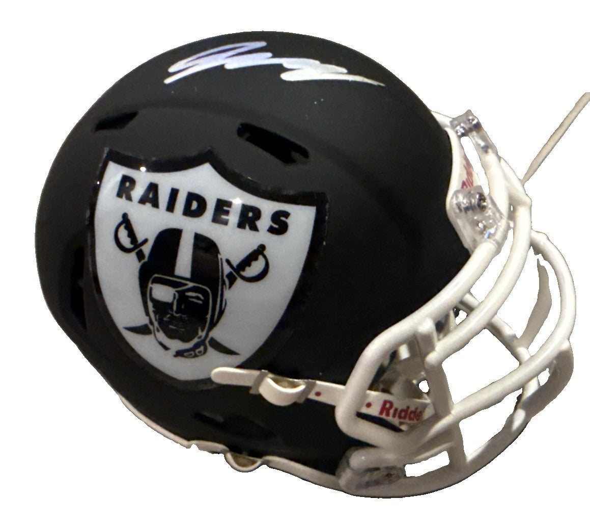 JERMOD MCCOY signed (Las Vegas Raiders) mini football helmet BECKETT BW61175