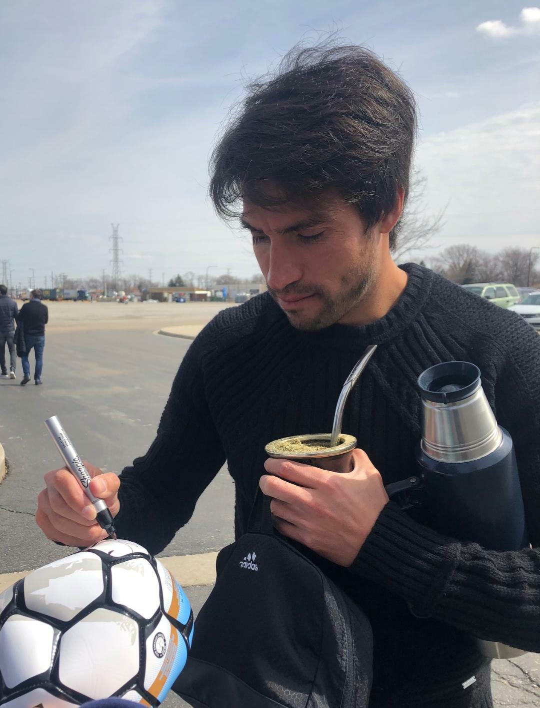 NICO GAITAN signed (ARGENTINA) Full Size 5 logo soccer ball *FIRE* PROOF W/COA B