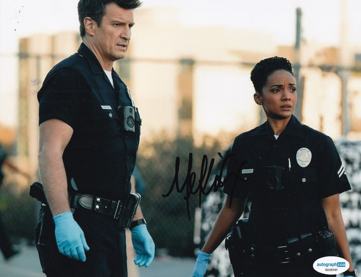 MEKIA COX signed (THE ROOKIE) Nyla Harper actress 8X10 photo ACOA SD29797