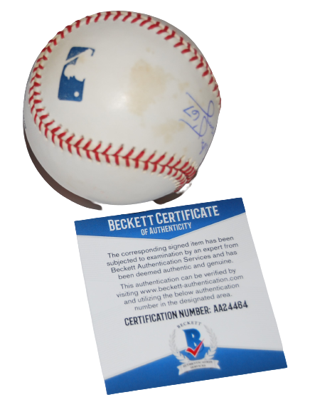 JIM LONBORG signed (BOSTON RED SOX) Toned OML baseball BECKETT BAS AA24464