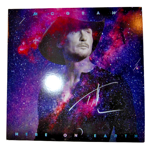 TIM MCGRAW signed (HERE ON EARTH) Vinyl autographed RECORD ALBUM LP BECKETT #2 