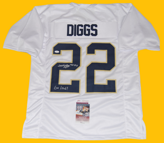 LOGAN DIGGS signed (NOTRE DAME FIGHTING IRISH) Go Irish White custom jersey JSA 