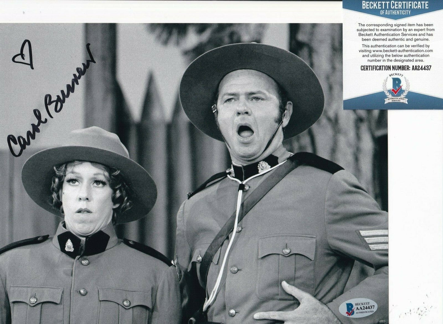 CAROL BURNETT signed (ANNIE) The Carol Burnett Show 8X10 photo BECKETT AA24437