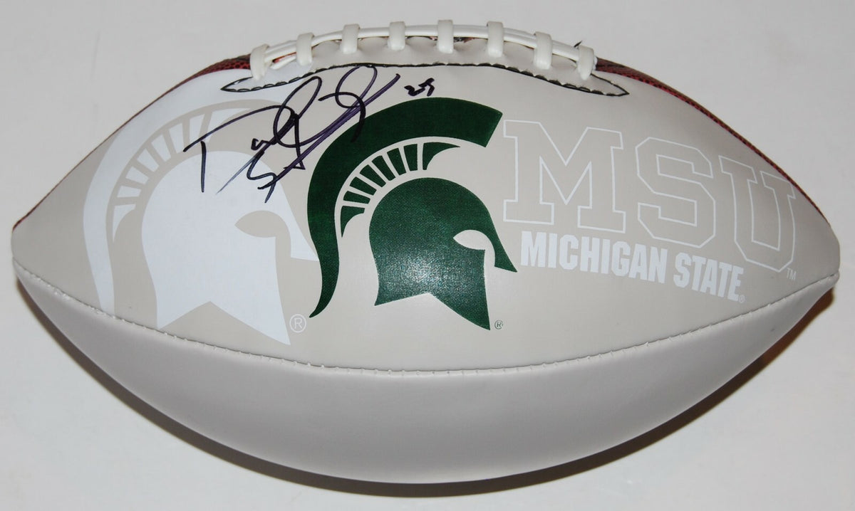 DARRELL STEWART signed (MICHIGAN STATE SPARTANS) logo football *PROOF* W/COA C