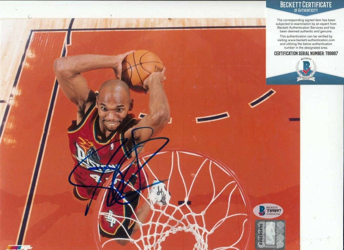 JERRY STACKHOUSE signed (DETROIT PISTONS) NBA 8X10 photo BECKETT BAS T89897