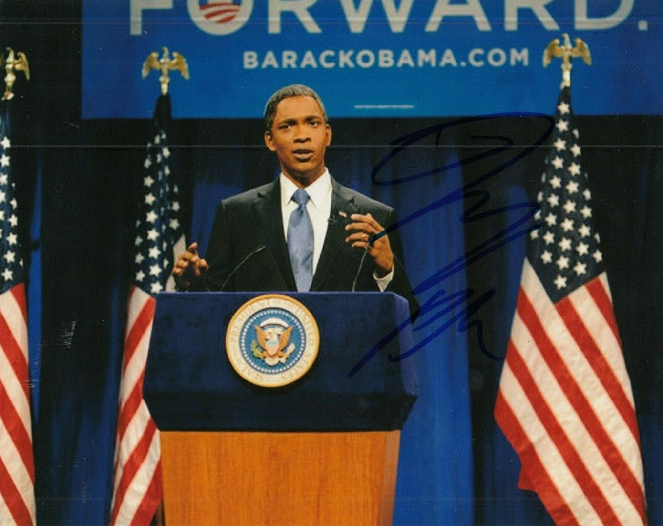 JAY PHAROAH signed (SATURDAY NIGHT LIVE) 8X10 photo *Barack Obama* W/COA #1