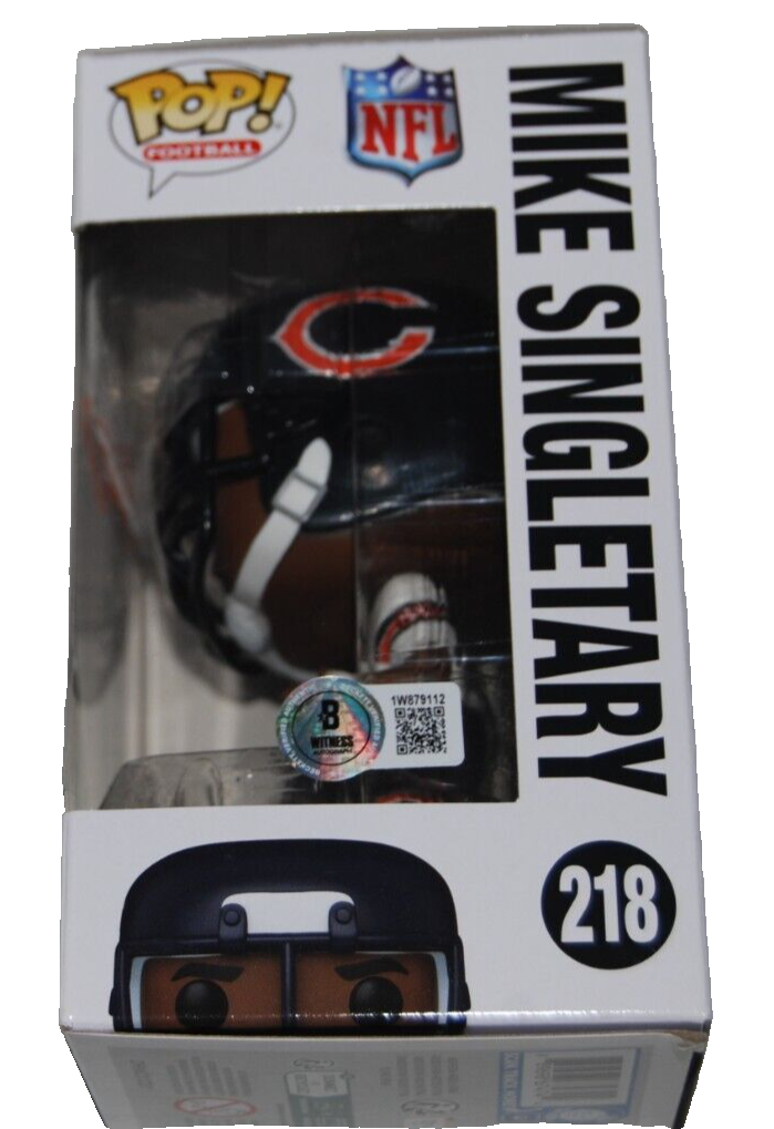MIKE SINGLETARY signed (CHICAGO BEARS) NFL #218 Funko Pop BECKETT BAS 1W879112