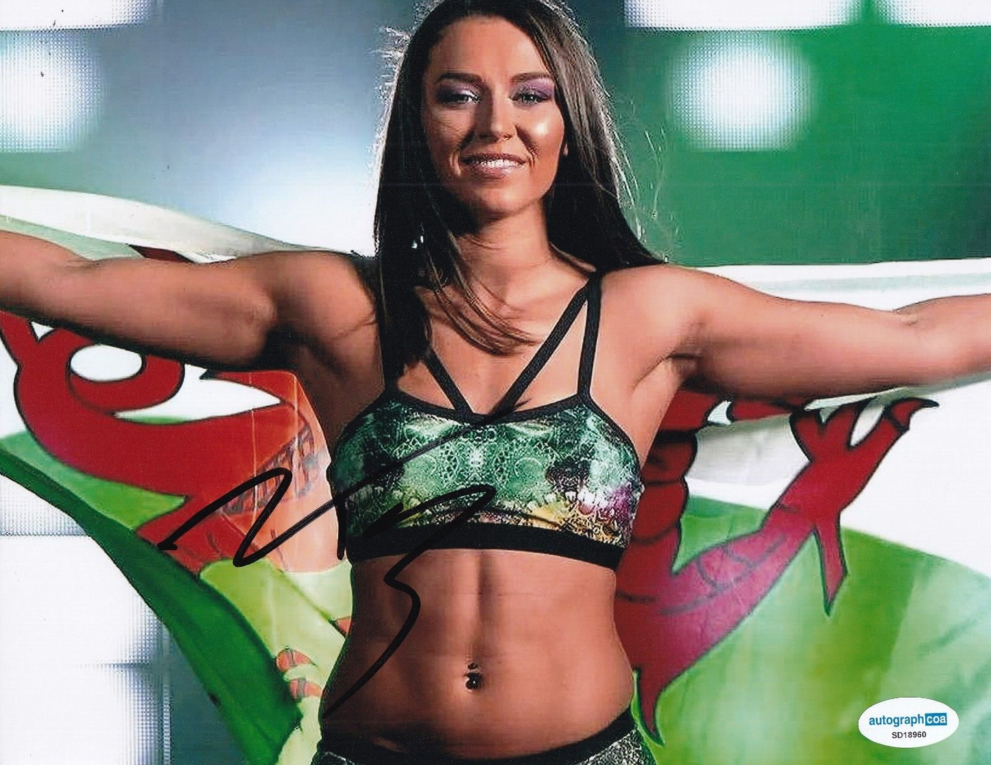 TEGAN NOX signed (WWE) WRESTLING DIVA Smackdown NXT 8X10 photo ACOA SD18960