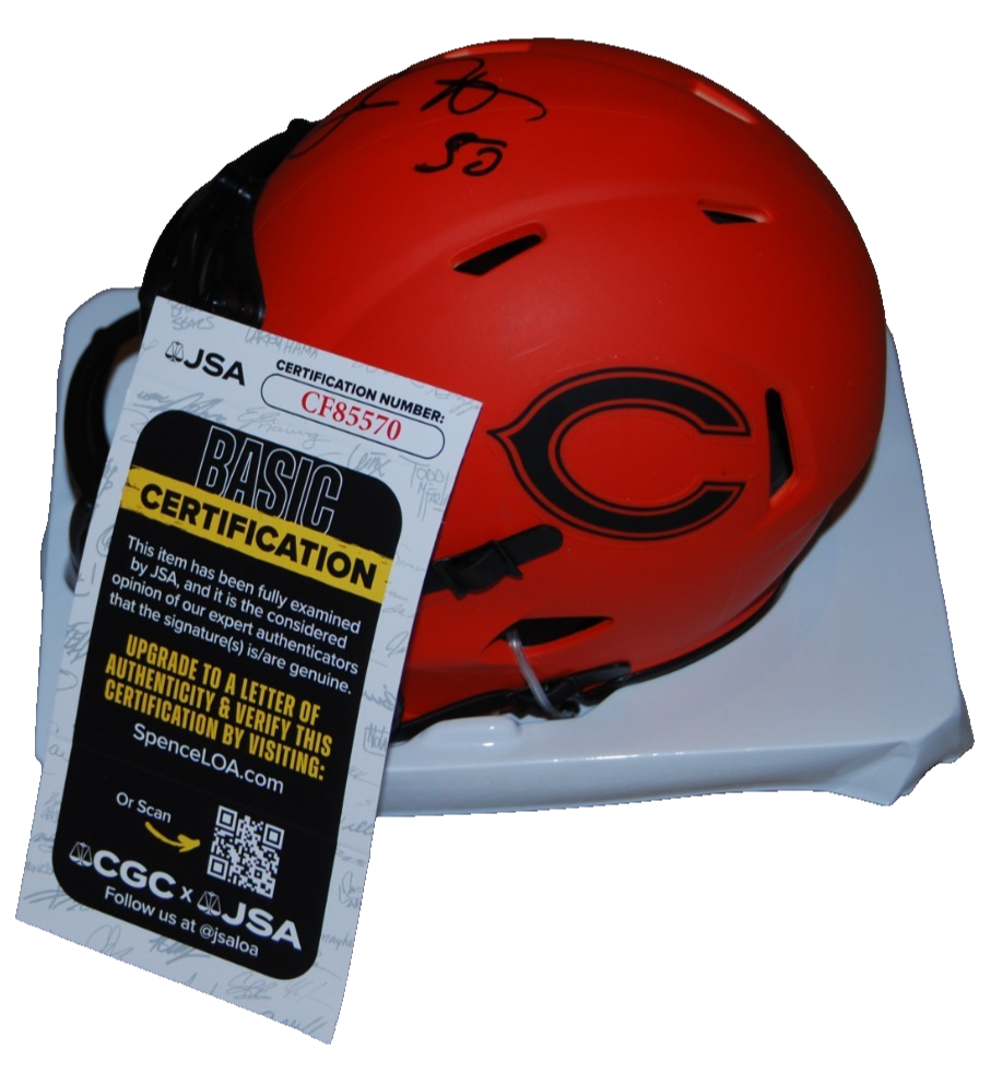 GRADY JARRETT signed (CHICAGO BEARS) RAVE mini football helmet JSA CF85570