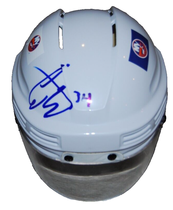 COLE EISERMAN signed (NEW YORK ISLANDERS) Mini Hockey Helmet JSA AJ47109