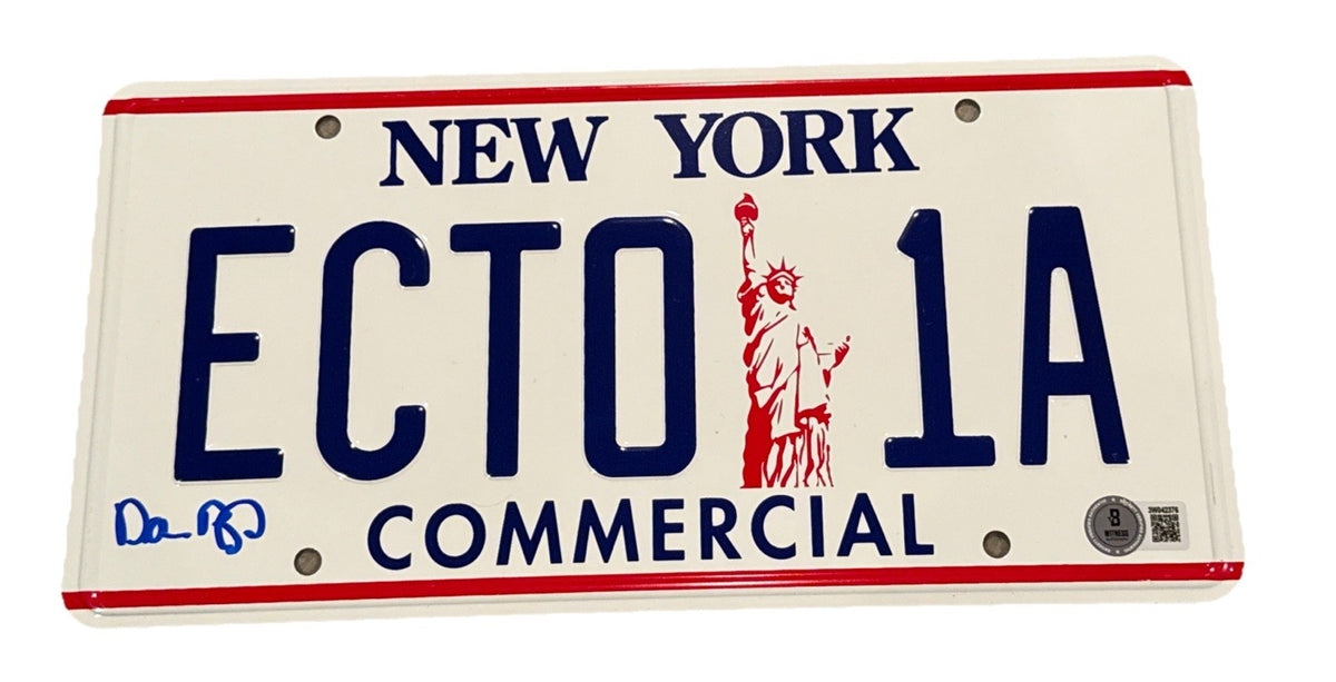 DAN AYKROYD signed (GHOSTBUSTERS) Ray Ecto 1 License Plate Beckett 3W042376