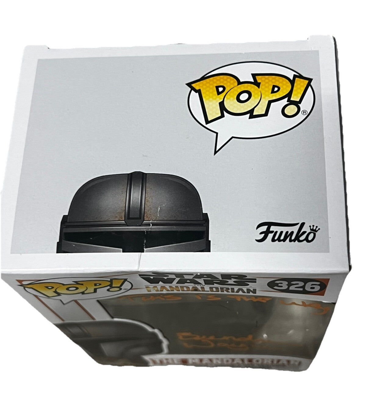 BRENDAN WAYNE signed (THE MANDALORIAN) Star Wars Funko Pop #345 SWAU A29584