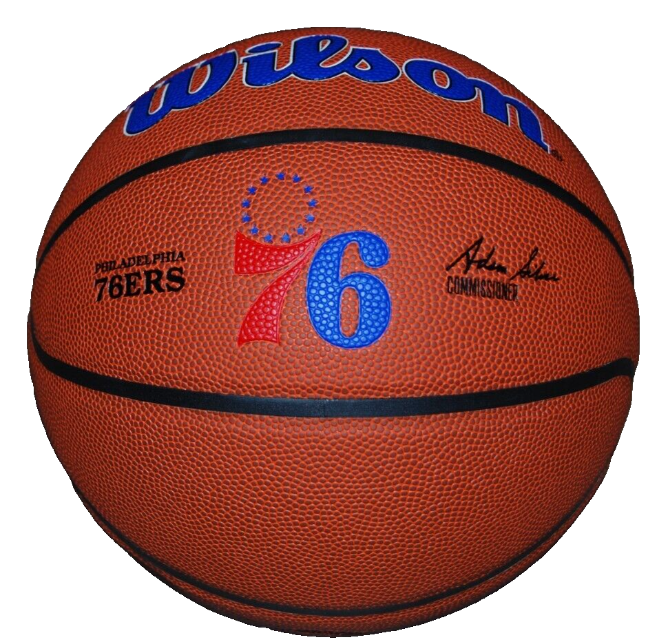 ALLEN IVERSON signed (PHILADELPHIA 76ERS) NBA logo basketball JSA AX28896