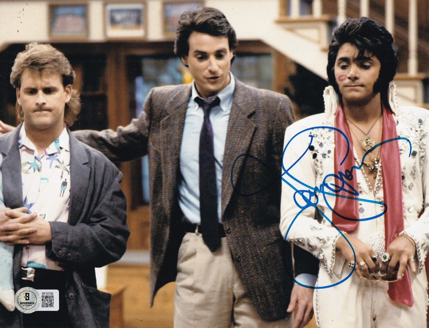 JOHN STAMOS signed (FULL HOUSE) Uncle Jessie 8X10 photo BECKETT BAS BP30788