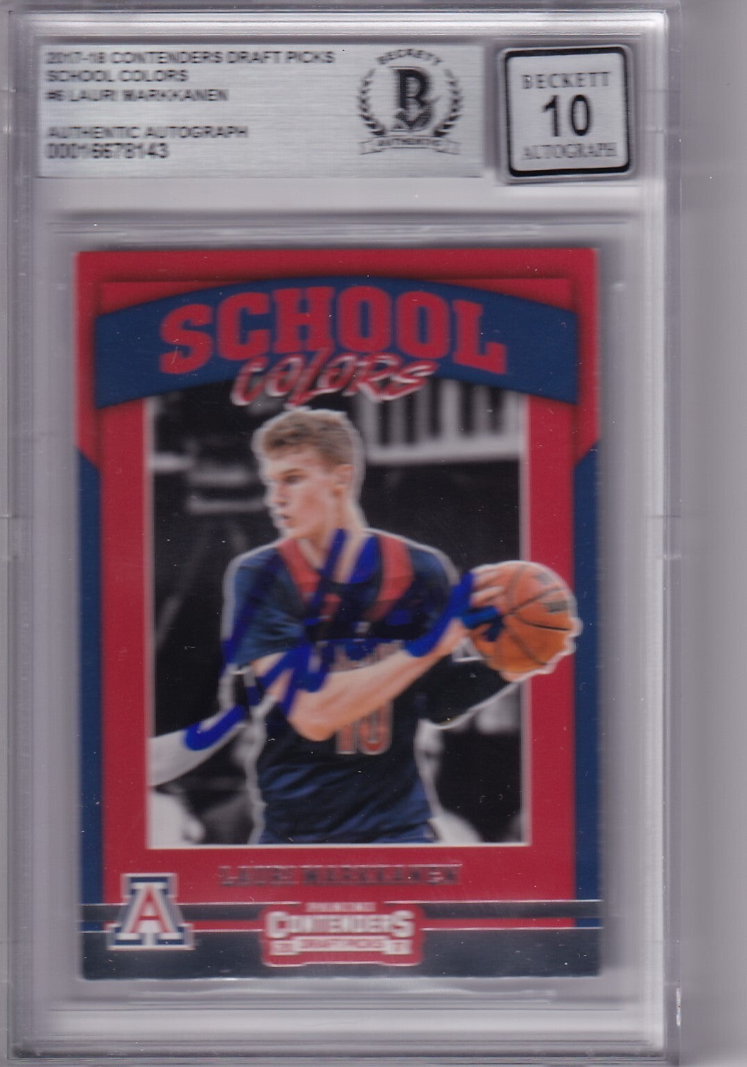 LAURI MARKKANEN signed (2017-18 CONTENDERS) Jazz RC basketball card BECKETT BAS