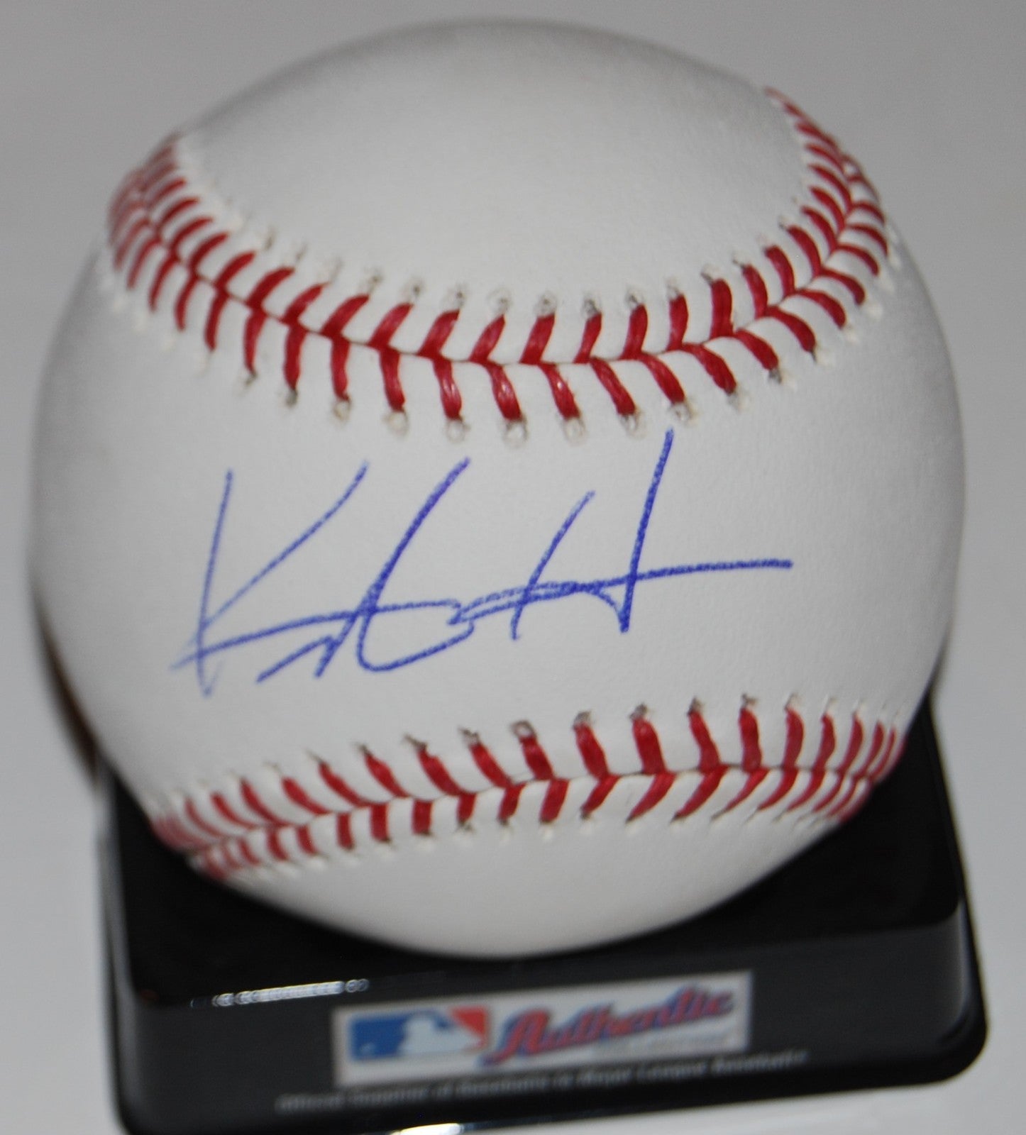 KESTON HIURA signed OML Major League baseball (MILWAUKEE BREWERS) *PROOF* W/COA