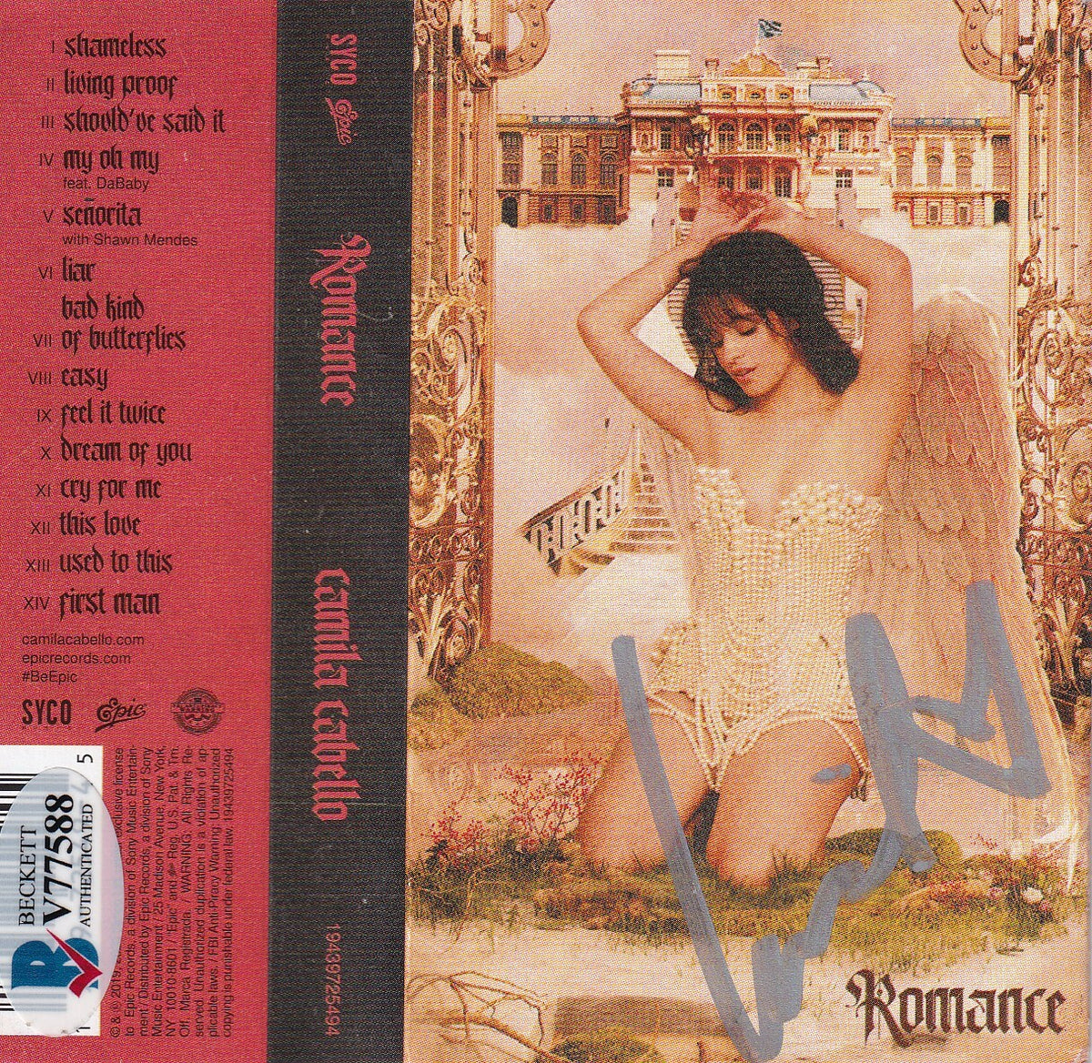 CAMILA CABELLO signed (ROMANCE) Cassette Tape cover w/tape *EASY* BECKETT V77588