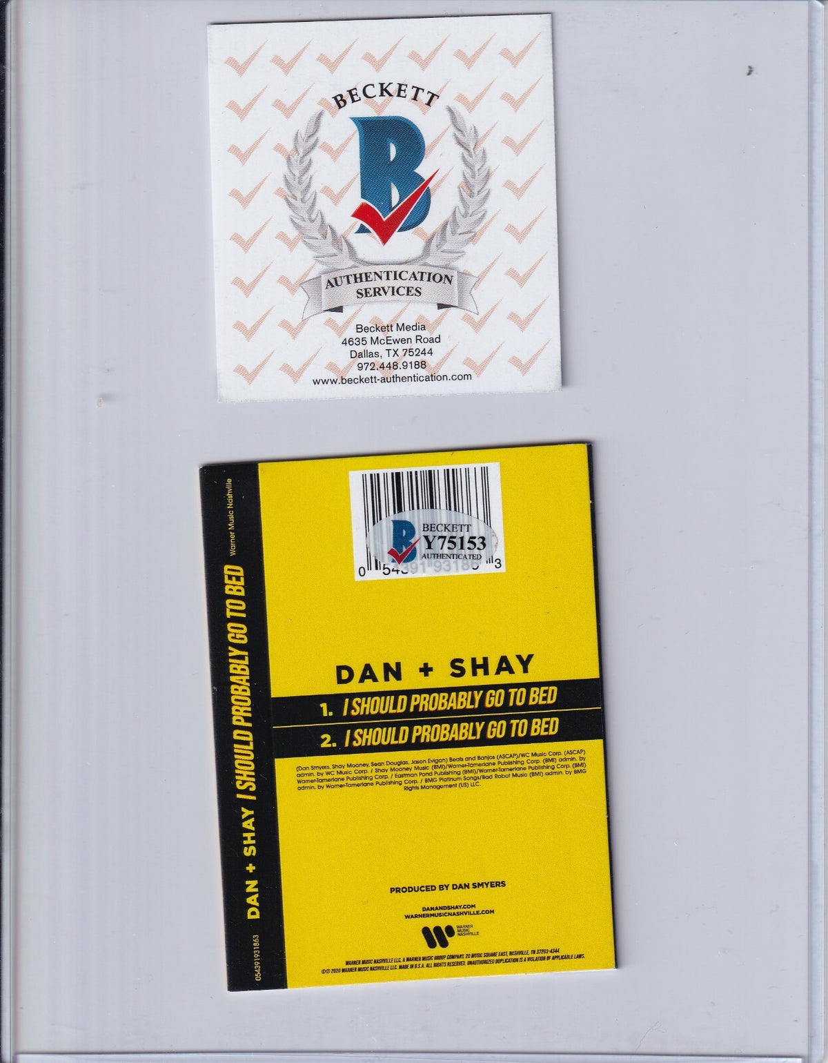 DAN + SHAY Signed "I Should Probably go to Bed" autographed CASSETTE BAS Y75153