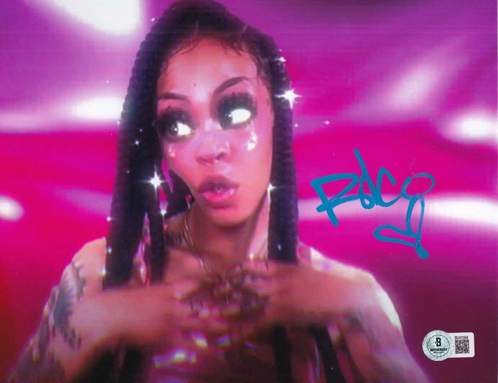 RICO NASTY signed ( CRASH) A COLORS SHOW Music 8X10 photo BECKETT BAS BU41094