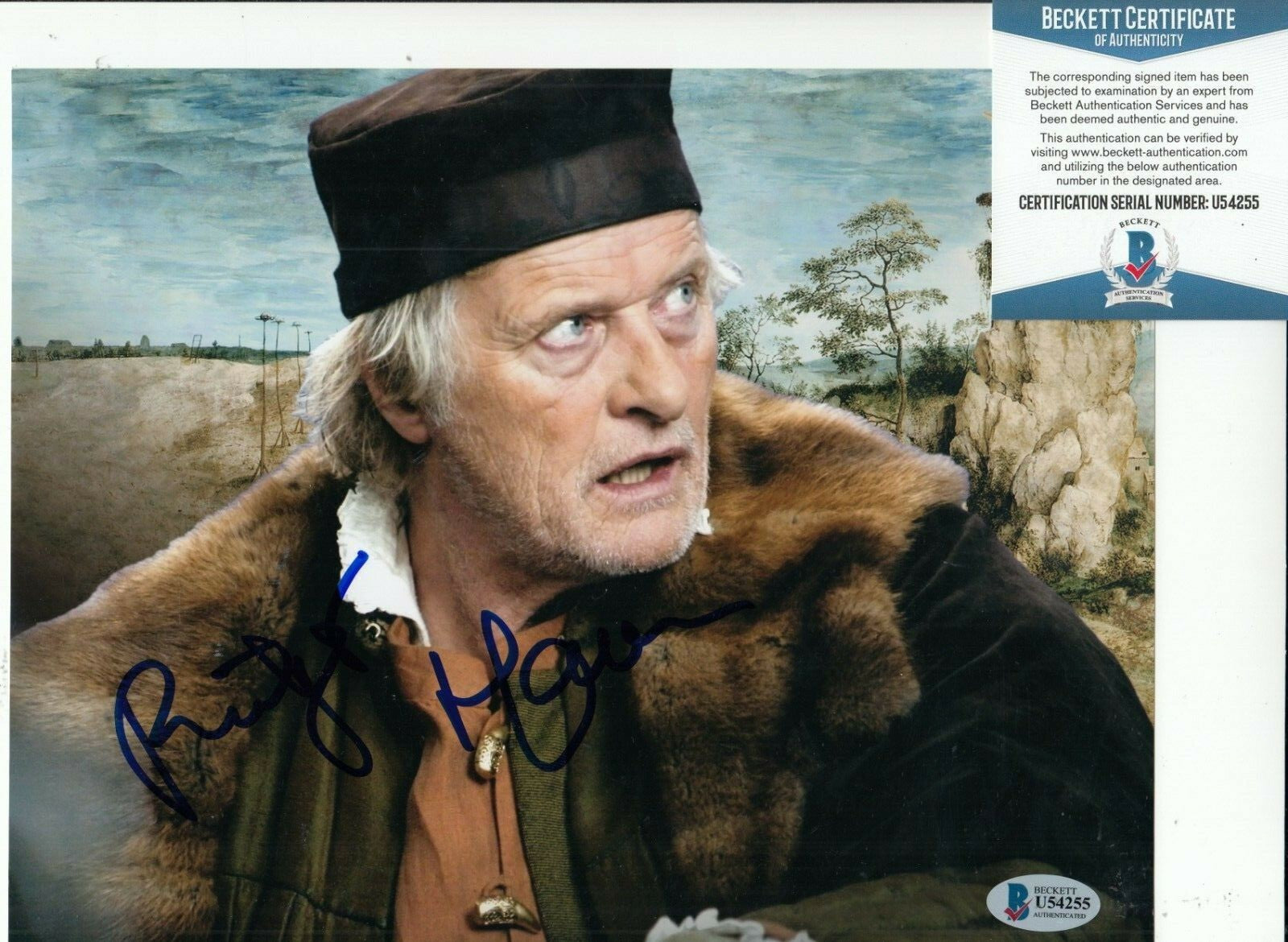 RUTGER HAUER signed (THE MILL AND THE CROSS) 8X10 *PROOF* BECKETT BAS U54255