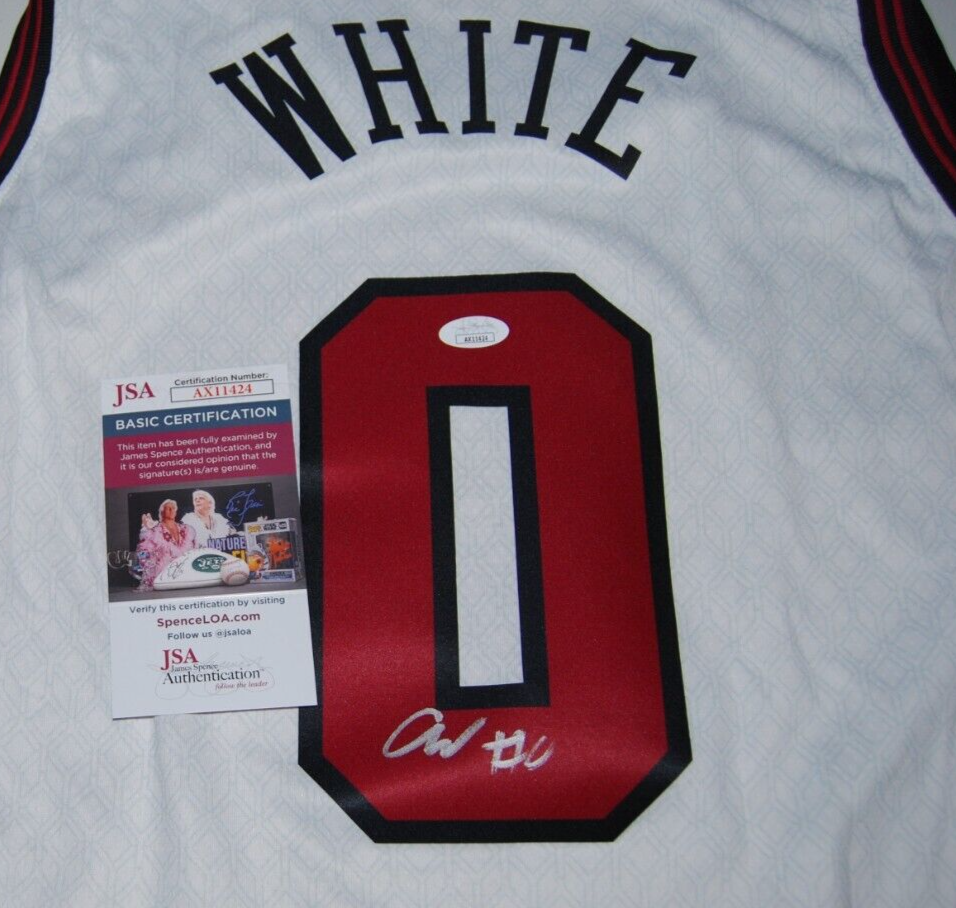 COBY WHITE signed (CHICAGO BULLS) City Edition Basketball jersey JSA COA AX11424