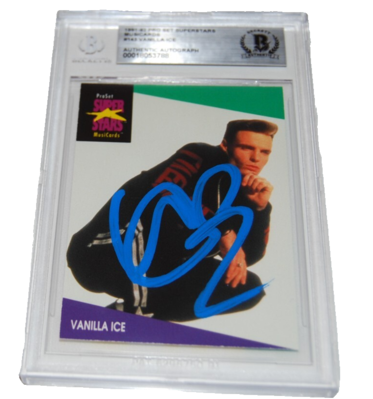 VANILLA ICE signed 1991-92 Pro Set Music cards #143 card BECKETT 00018053788