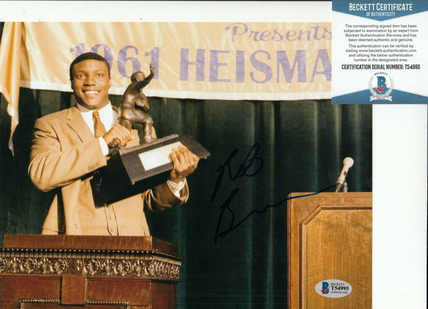 ROB BROWN signed (THE EXPRESS) *Ernie Davis* Movie 8X10 photo BECKETT BAS T54995