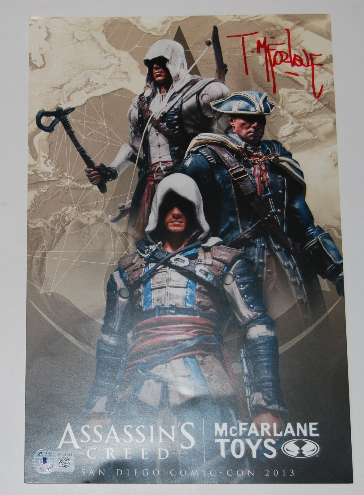 TODD MCFARLANE signed (ASSASSIN'S CREED) 8X12 2013 SDCC promo BECKETT BF87234