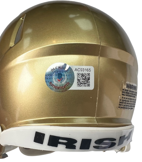 TOM THAYER signed (NOTRE DAME FIGHTING IRISH) mini helmet BECKETT BAS AC93165
