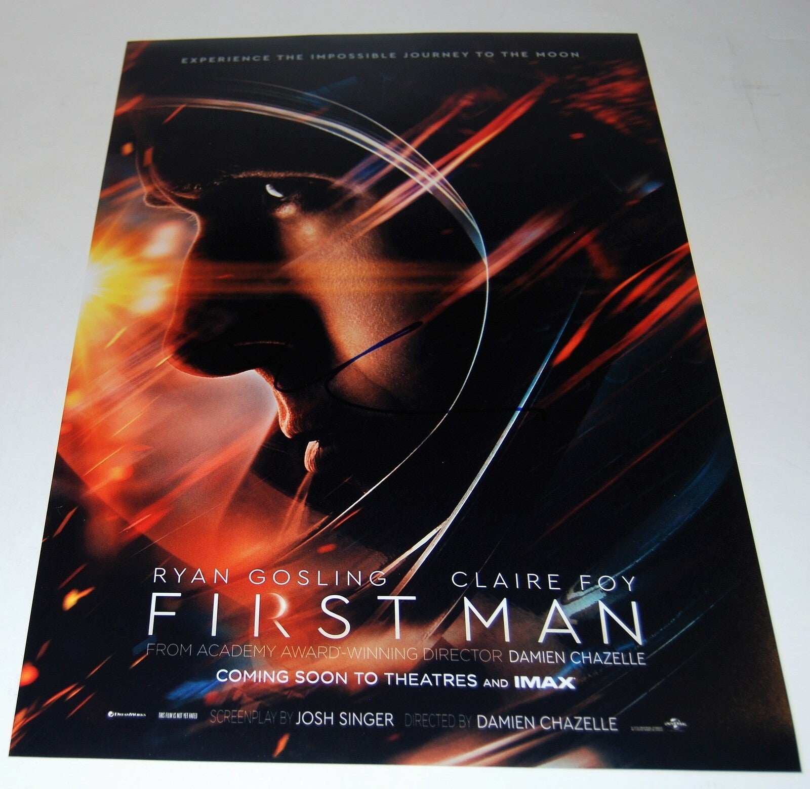 DAMIEN CHAZELLE signed (FIRST MAN) 12X18 movie poster photo *DIRECTOR* W/COA