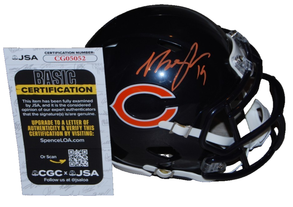 TORY TAYLOR signed (CHICAGO BEARS) autographed mini football helmet JSA CG05052