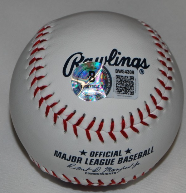 JODY DAVIS signed (CHICAGO CUBS) Major League LOGO baseball BECKETT BW54309