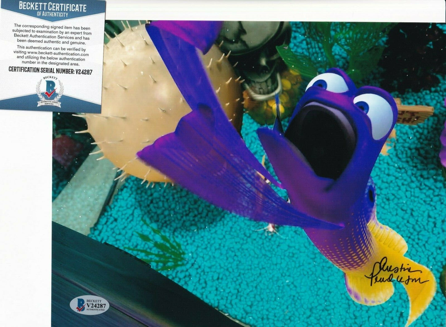 AUSTIN PENDLETON signed (FINDING NEMO) Gurgle Movie 8X10 photo BECKETT V24287