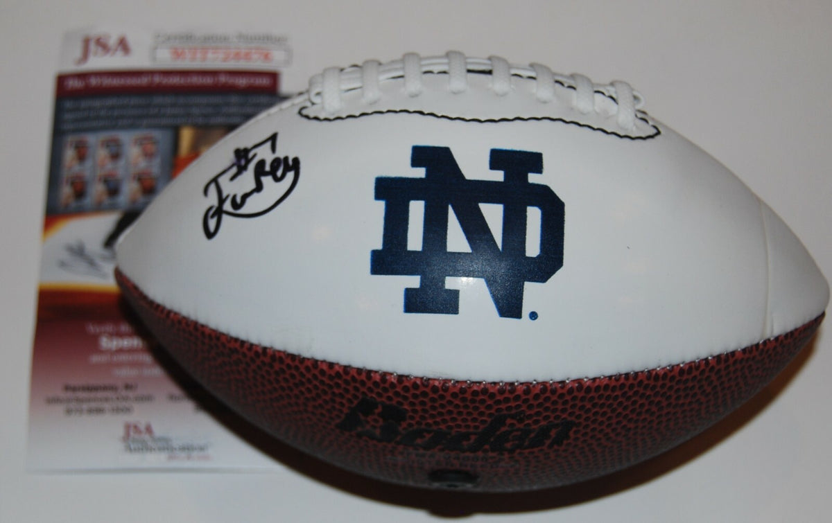 ISAIH FOSKEY signed (NOTRE DAME FIGHTING IRISH) mini football JSA Witness