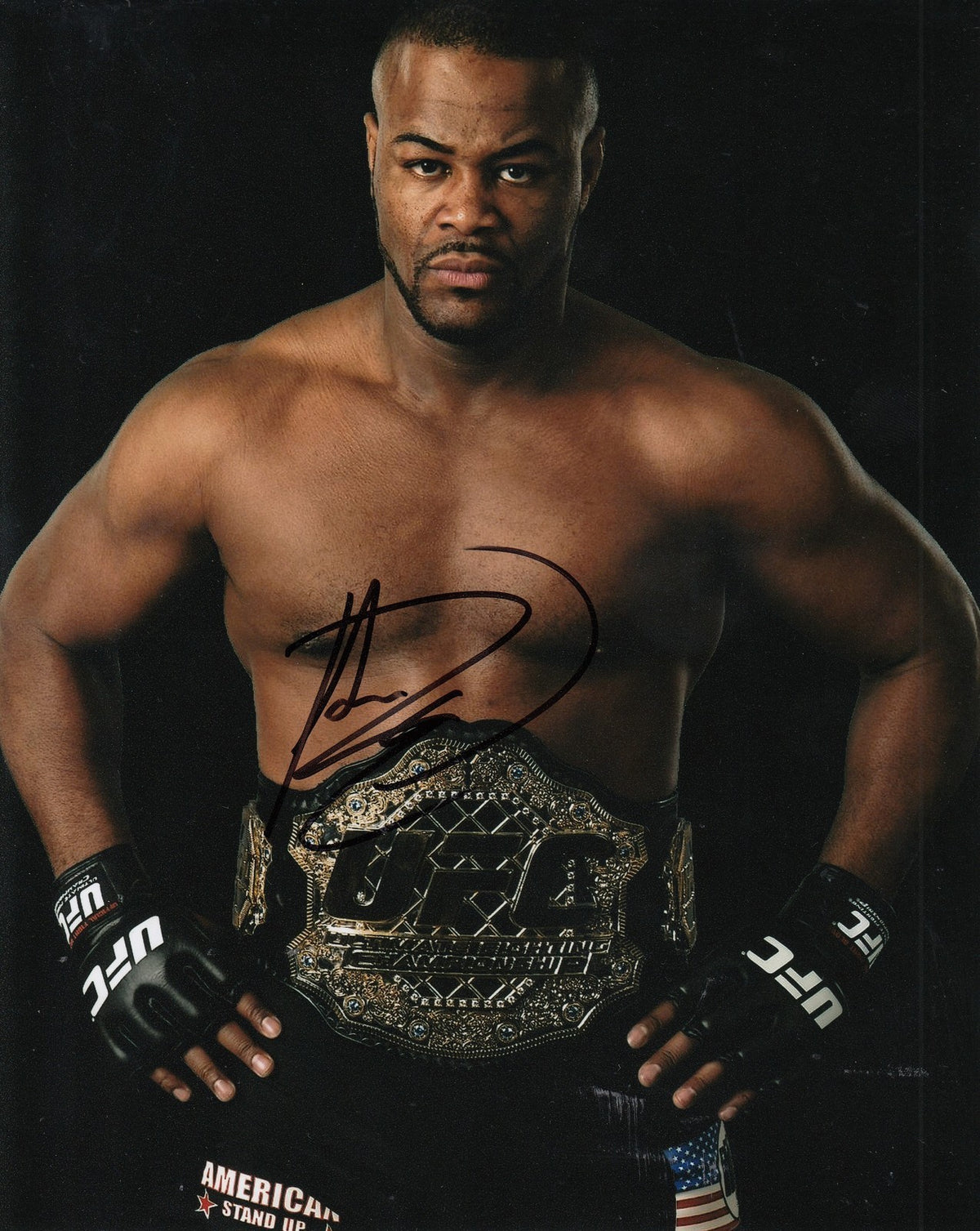 RASHAD "SUGA" EVANS signed (UFC) MMA FIGHTING 8X10 photo W/COA #1