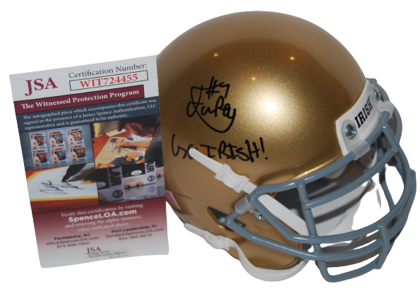 ISAIAH FOSKEY signed (NOTRE DAME FIGHTING IRISH) Go Irish! mini helmet JSA 
