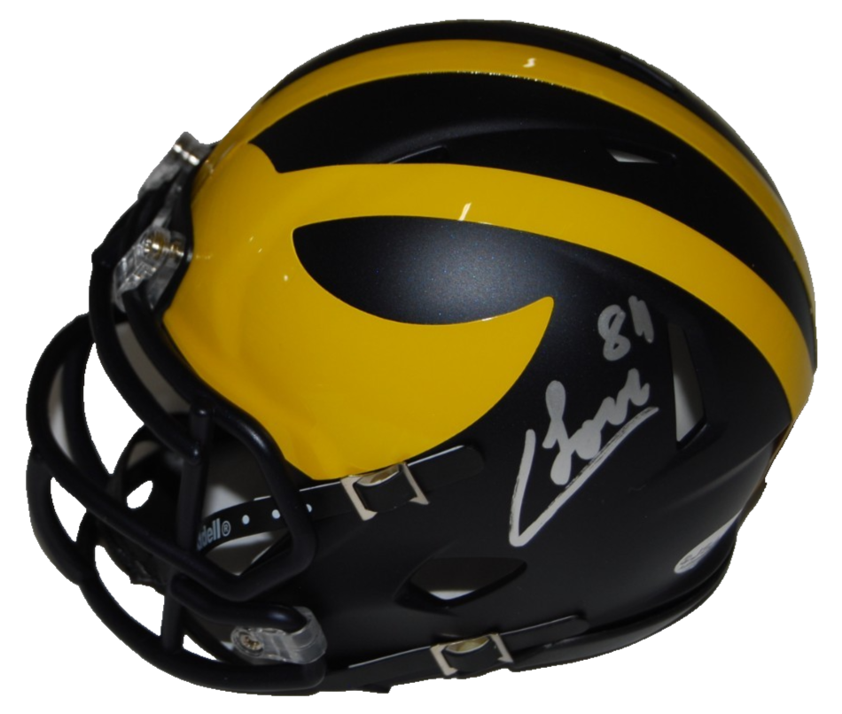 COLSTON LOVELAND signed (MICHIGAN WOLVERINES) mini football helmet JSA CR86589