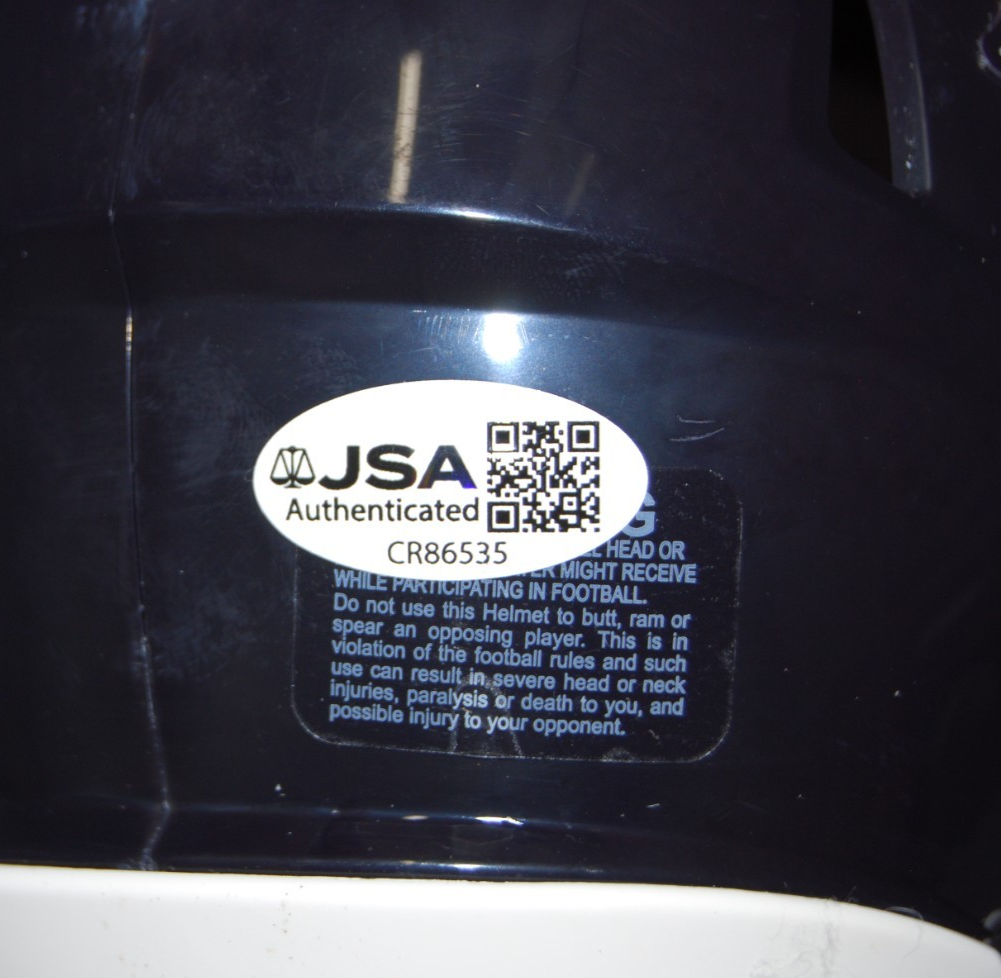DEVIN BUSH signed (CHICAGO BEARS) 2026 mini football helmet JSA COA CR86535