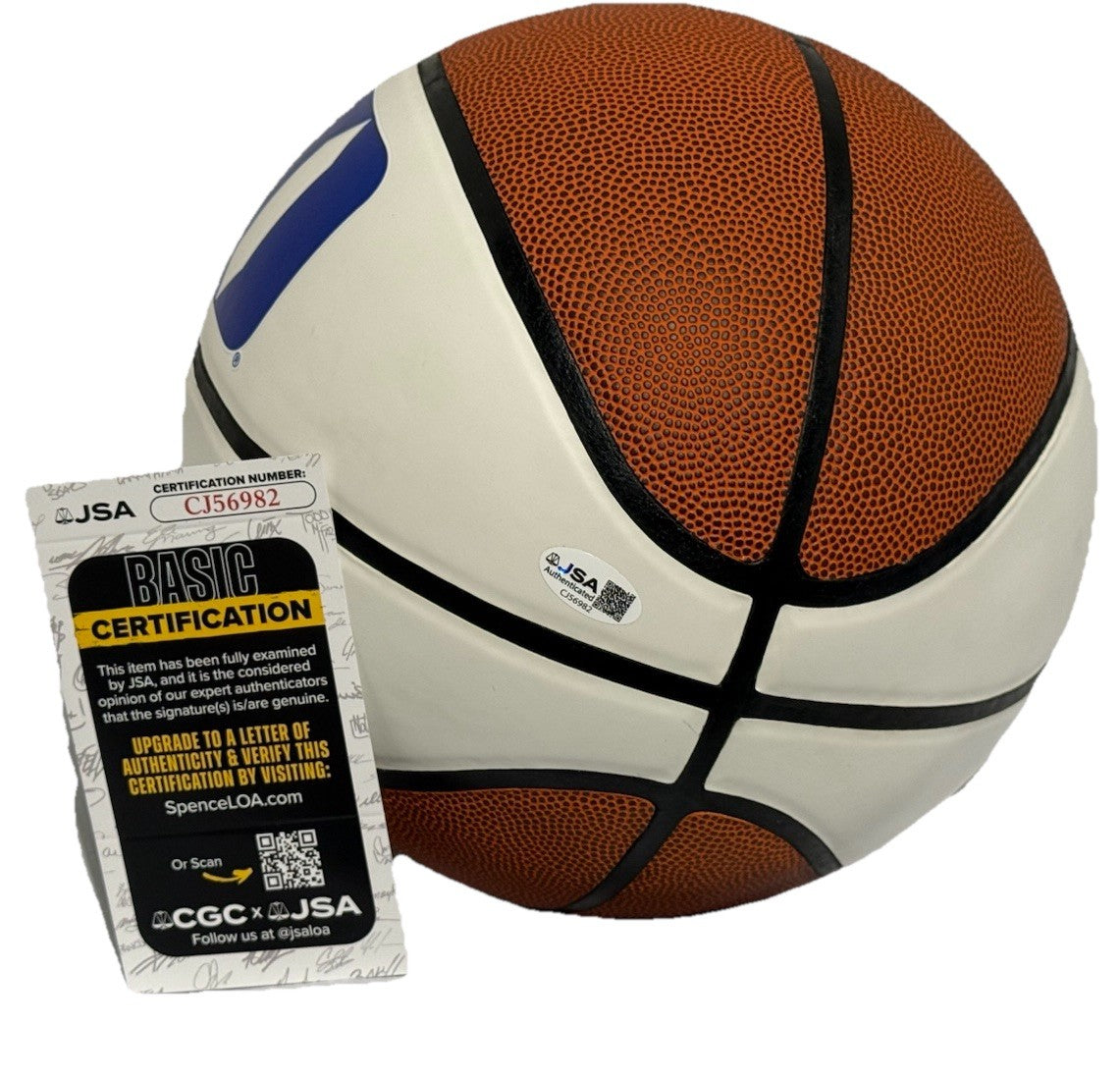DAME SARR signed (DUKE BLUE DEVILS) autographed logo basketball JSA COA CJ56982