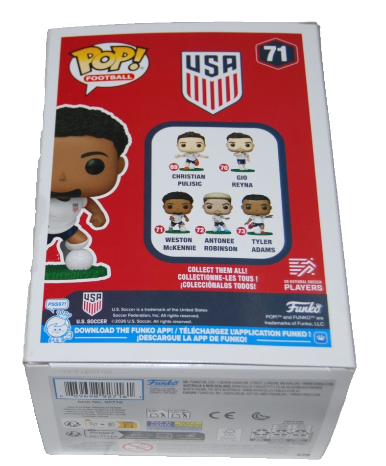 WESTON MCKENNIE signed (TEAM USA) Soccer Funko Pop #71 BECKETT BY085882