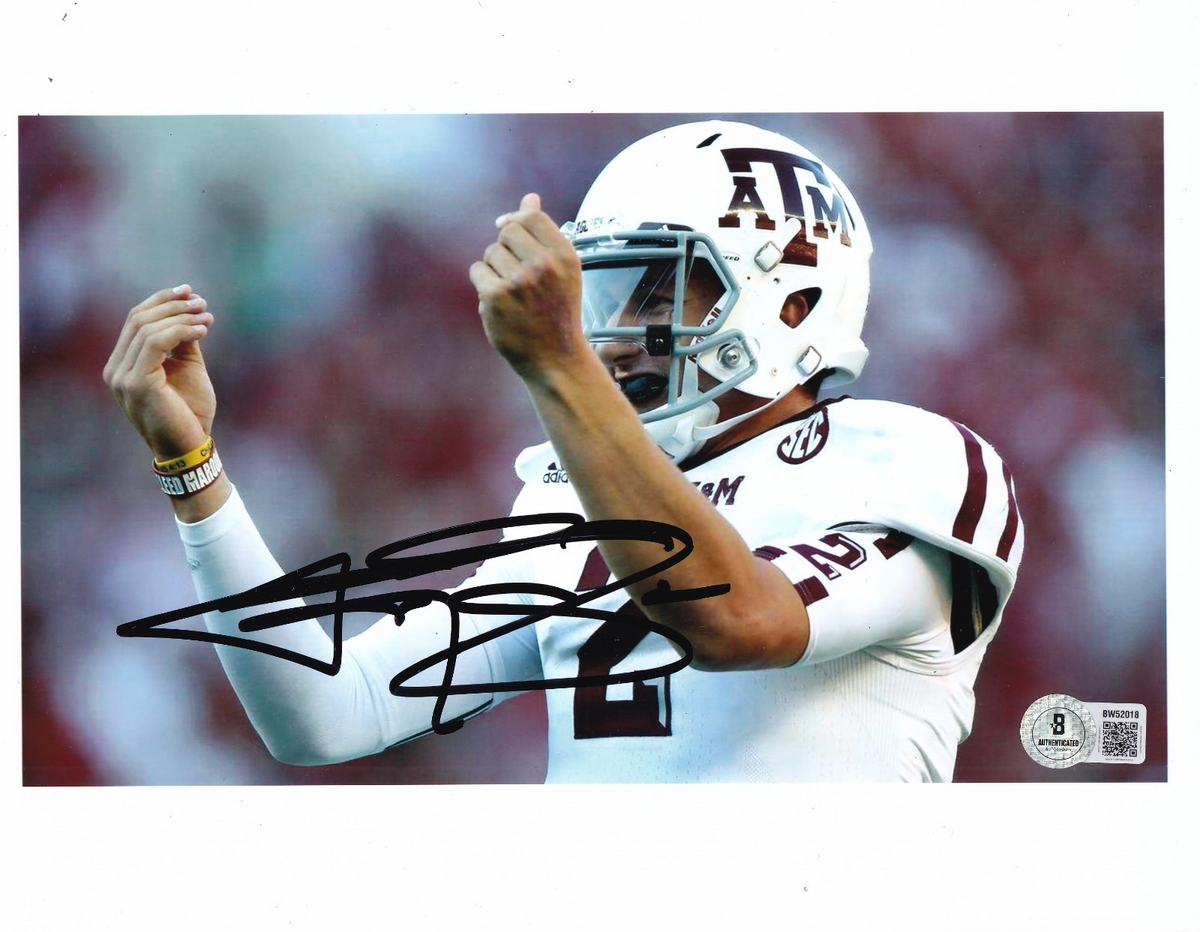 JOHNNY MANZIEL signed (TEXAS A&M AGGIES) football 8X10 photo BECKETT BAS BW52018