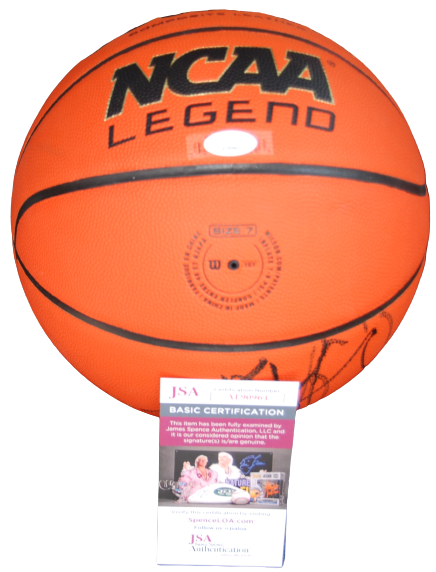 DENNIS RODMAN signed (CHICAGO BULLS) Pistons Wilson NCAA basketball JSA AL90964