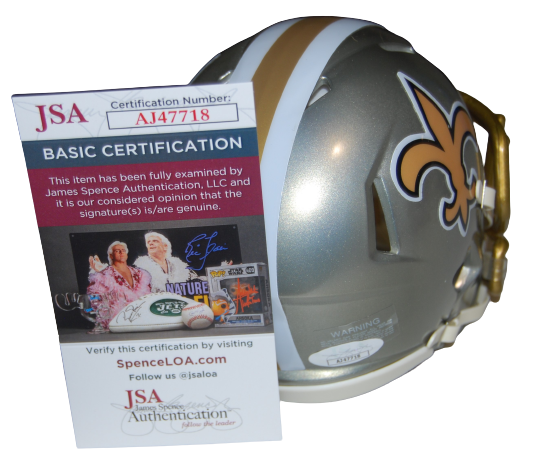 DENNIS ALLEN signed (NEW ORLEANS SAINTS) FLASH mini football helmet JSA AJ47718