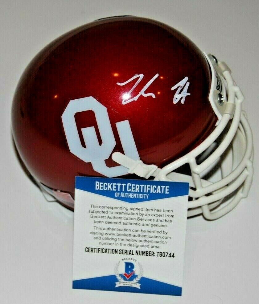 JADON HASELWOOD signed (OKLAHOMA SOONERS) mini football helmet BECKETT #1C