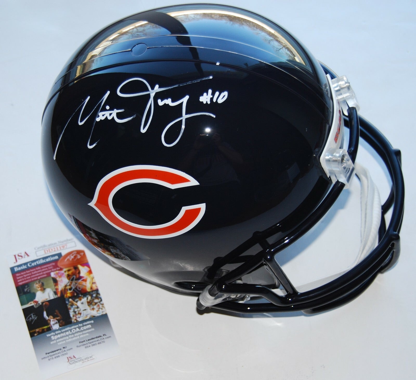 MITCHELL TRUBISKY signed (CHICAGO BEARS) Full Size replica helmet *PROOF* JSA