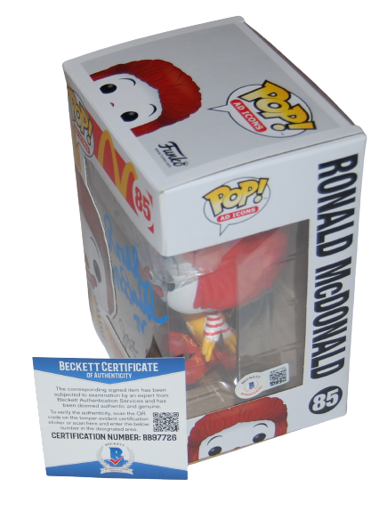 JACK DOEPKE signed (RONALD MCDONALD) McDonalds Funko Pop #85 BECKETT BAS