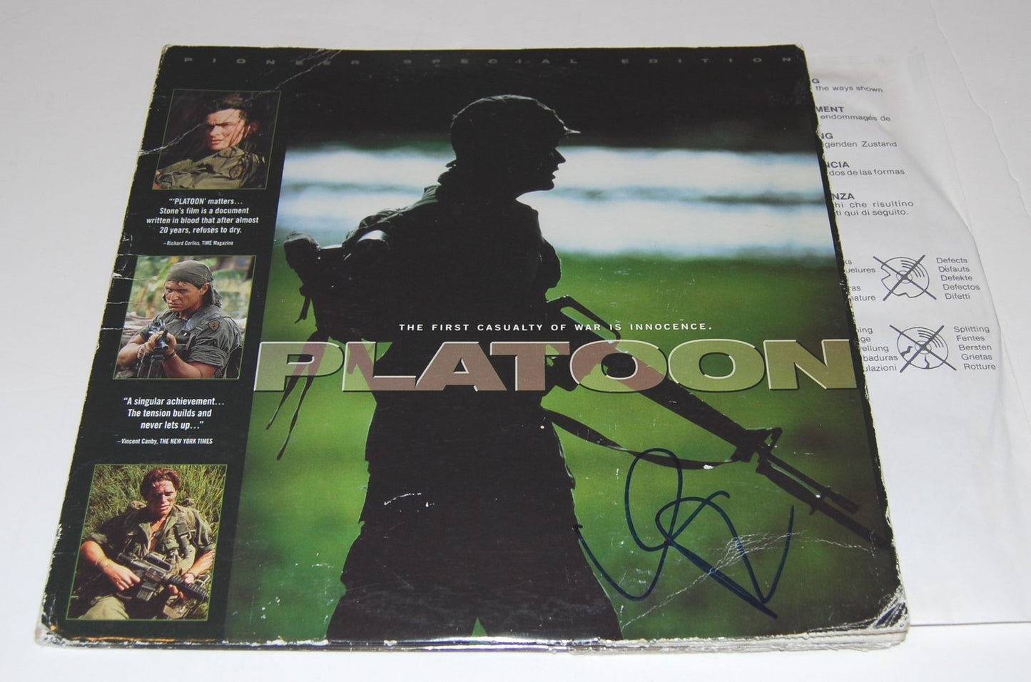 WILLEM DAFOE signed (PLATOON) LASERDISC MOVIE W/COA