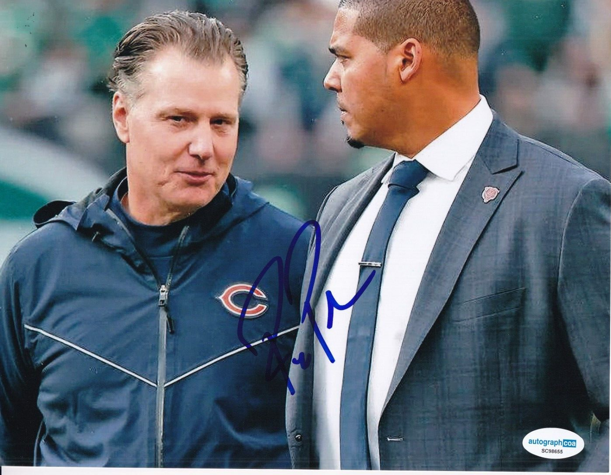 RYAN POLES signed (CHICAGO BEARS) football autographed 8X10 photo ACOA SC98655